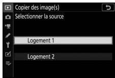 NIKON Z5+24-50MM+FTZ - Sélectionnez la carte contenant les images qui doivent être copiées. - 1