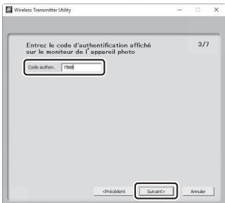 NIKON Z5+24-50MM+FTZ - Dans Wireless Transmitter Utility, saisissez le code d'authentication affiché par l'appareil photo. - 2