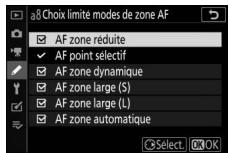 NIKON Z5+24-50MM+FTZ - a8 : Choix limite modes de zone AF - 1
