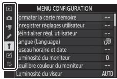 NIKON Z5+24-50MM+FTZ - Mettez en surbrillance l'icone du menu actuellément sélectionné. - 2