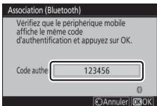 NIKON Z5+24-50MM+FTZ - Appareil photo/périphérique Android : vérifie que l'appareil photo et le périphérique Android affichent le même code d'authentication. - 2