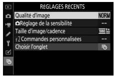 NIKON Z5+24-50MM+FTZ - Comment les rubriques sont-elles ajoutées aux [RéGLAGES RÉCENTS] ? - 1