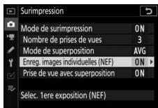 NIKON Z5+24-50MM+FTZ - Choisissez un réglage pour [Enreg. images individuelles (NEF)]. - 1