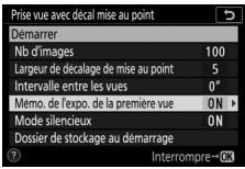 NIKON Z5+24-50MM+FTZ - - Activez ou désactivez la mémorisation de l'exposition de la première vue. - 1