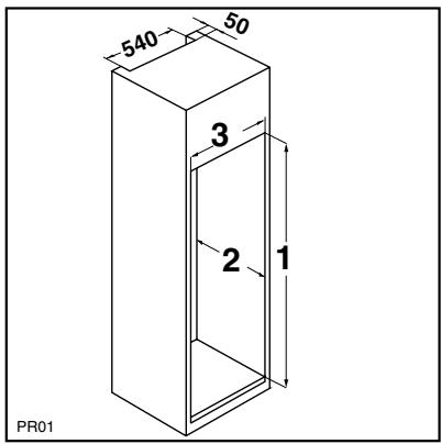 SAUTER SLVA34 - Dimensions de la niche - 2