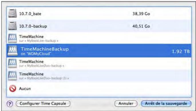 WESTERN DIGITAL MY CLOUD 3TO - Pour configurer Time Machine pour la sauvegarde de fichiers sur votre apparéil WD My Cloud : - 4