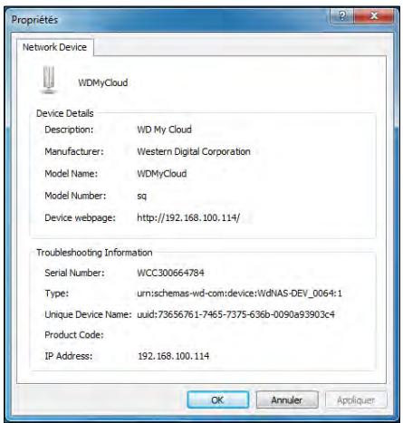 WESTERN DIGITAL MY CLOUD 3TO - Voir les propriétés de l'appareil - 1