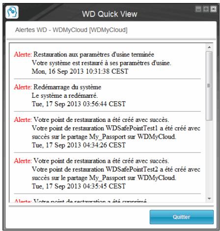 WESTERN DIGITAL MY CLOUD 3TO - Pour voir les alertes du lecteur : - 1