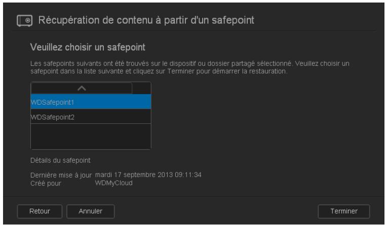 WESTERN DIGITAL MY CLOUD 3TO - Récupération d'un point de restauration - 5