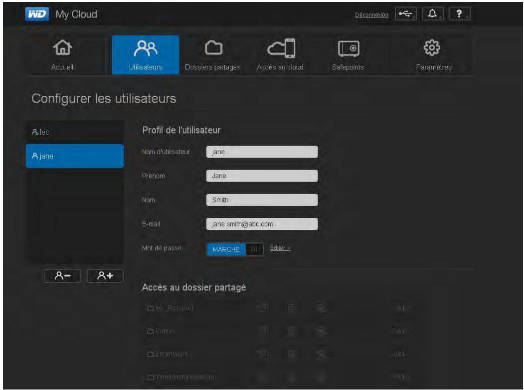 WESTERN DIGITAL MY CLOUD 3TO - Affichage des utiliserés - 2