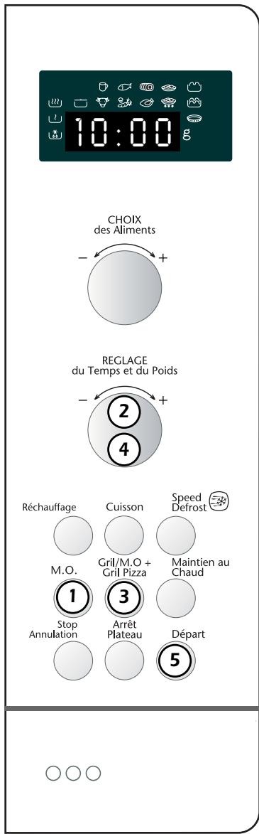 SAUTER SME620WF1 - Exemple : Enchaînement d'une décongélation de 5 minutes suivé d'une programmation micro-ondes de 5 minutes. - 5