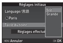 PENTAX K-S1 BLANC + 18-55MM - 7Utilisez  pour selectionner [Std] ou [Grande], et appuyez sur OK. - 1