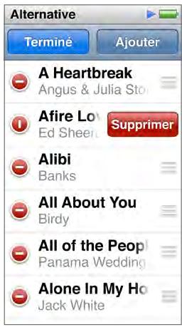 APPLE IPOD NANO 16GB GOLD - Pour supprimer des éléments d'une liste de lecture : - 1