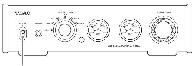 TEAC AI-501DA S - Basculez l'interrupteur d'alimentation POWER sur ON. - 1