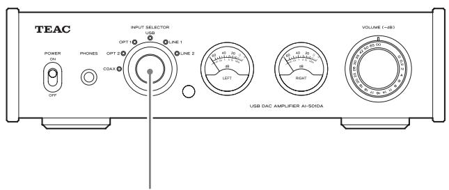 TEAC AI-501DA S - Tournez le bouton INPUT SELECTOR pour désir la source d'entrée. - 1