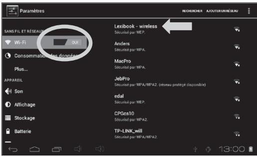 LEXIBOOK MFC195FRY - Comment activer la fonction wifi de la tablette - 6