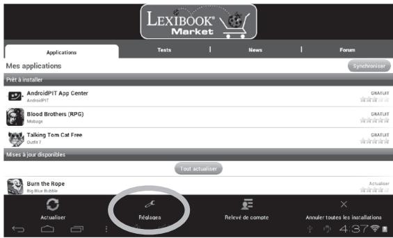LEXIBOOK MFC195FRY - - Changer la langue du lexibook® market - 1