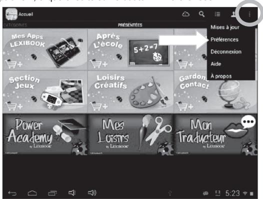LEXIBOOK MFC195FRY - - Changer la langue du lexibook® market premium - 1