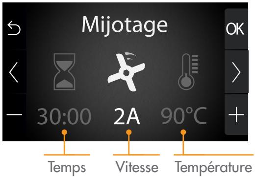 MAGIMIX COOK XL - Réglages des paramètres (temps, vitesse, température) - 1