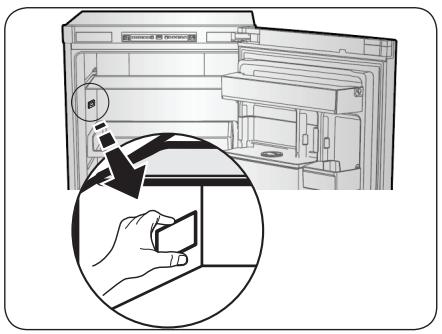 SAMSUNG RB34J3515S9 - Fixation de l'étiquette de température à l'intérieur du réfrigérateur - 1