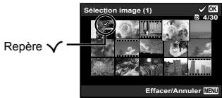 OLYMPUS KiT TG-830 - Pour sélectionner et effacer les photos une par une [Sélection image] - 1