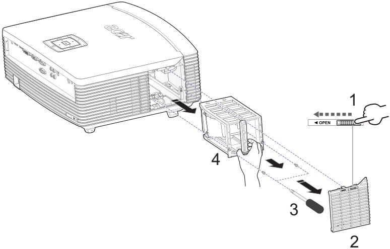 ACER H9500BD - Remplacement de la lampe - 2