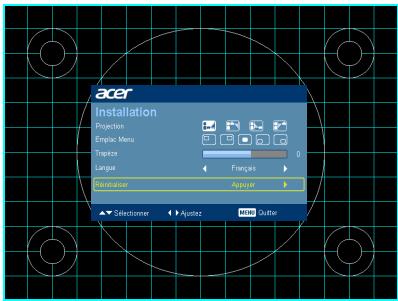 ACER H9500BD - Menu d'installation - 1