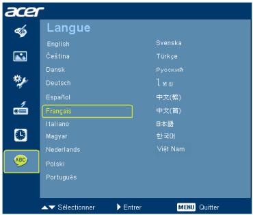 ACER H9500BD - Langue - 1