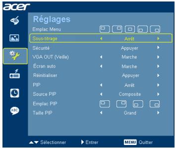 ACER H9500BD - Réglages - 1