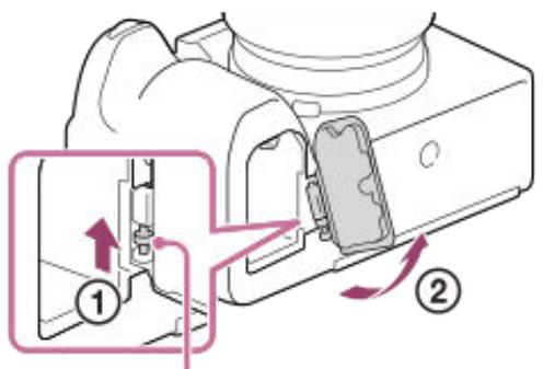 SONY alpha7siii - Pour enlever le couvercle du compartment de la batterie - 1