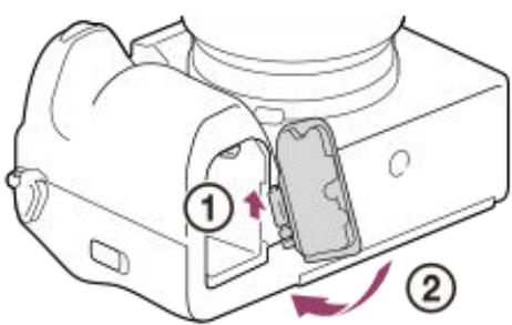 SONY alpha7siii - Pour installer le couvercle du compartment de la batterie - 1