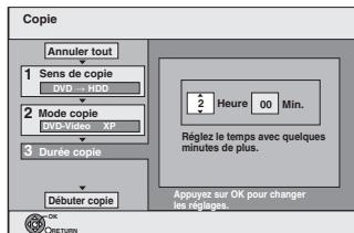 PANASONIC DMR-EX87K - Réglages de copie en fonction de la durée définie - 1