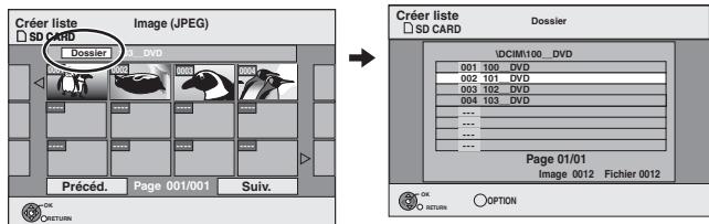 PANASONIC DMR-EX87K - Pour sélectionner un autre dossier - 1