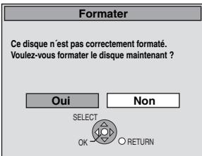 PANASONIC DMR-EX87K - Lorsque l'écran de confirmation de formatage est affiché - 1
