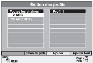 PANASONIC DMR-EX87K - Édition des profils - 1