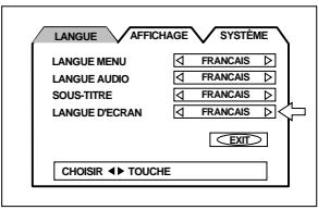JVC HT-A9C - Déplacez le pointeur à LANGUE D'ECRAN à l'aide des curseurs ▲/▼. - 1