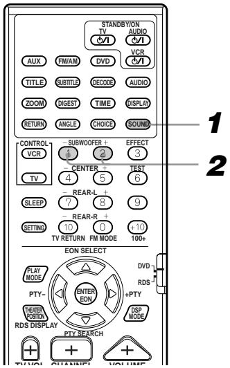 JVC HT-A9C - Réglage du niveau du subwoofer - 1