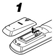 JVC HT-A9C - Insertion des piles dans la télécommande - 1