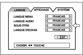 JVC HT-A9C - Déplacez le pointeur à SOUS-TITRE à l'aide des curseurs ▲/▼. - 1