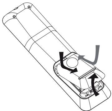 PHILIPS BDP9100 - Insertion des piles de la télécommande - 1
