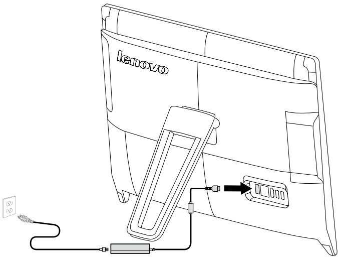 LENOVO C20-05 FOB3002JFRC - Branchement du cordon d'alimentation - 1