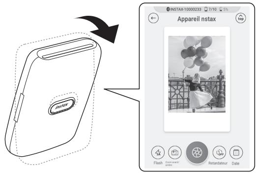 FUJIFILM INSTAX_MINI_LINK_SPECIAL_EDITION - Contrôle du zoom et de l'obturator lors de l'utilisation de la fonction « appeareil instax» dans l'application. - 1