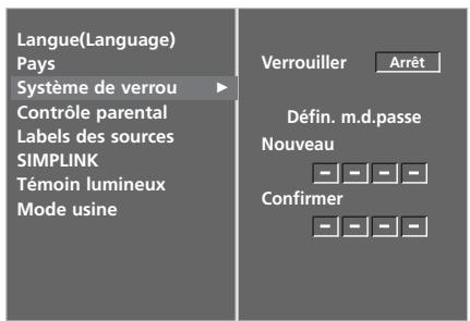 LG-GOLDSTAR 37LG3500 - Définition DU MOT DE PASSE ET SYSTÉME DE VERROUILLAGE - 3