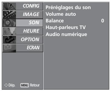 LG-GOLDSTAR 37LG3500 - SELECTION ET RÉGLAGE DES MENUS À L'ÉCRAN - 8