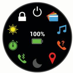GARMIN VENU SQ SLATE/SLATE - Utilisation du menu des commandes - 1