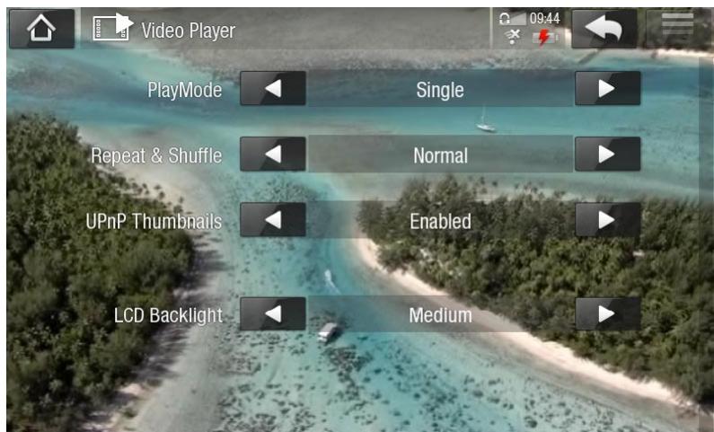 ARCHOS 5IT 50060 - PARAMÉTRES DU LECTEUR VIDÉO - 1
