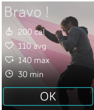 FITBIT Versa Graphite SE - Affichage du résumé de la séance d'entrainment - 1