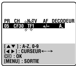 JVC HR-S8850MS - Selectionner les caractères du nom de chaine. - 1