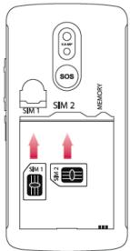 YEZZ ZENIOR ANDY AZ4.5 NOIR - Installer la carte SIM et la batterie - 2