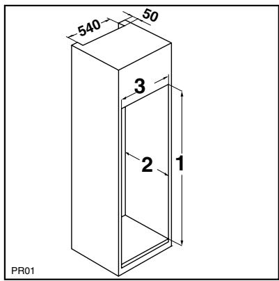 DE DIETRICH DRH 615 JE - Dimensions de la niche - 2